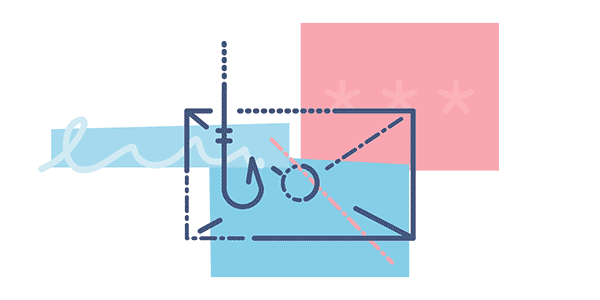 gif illustration of envelope or email with a fishing hook hanging in front representing data being compromised